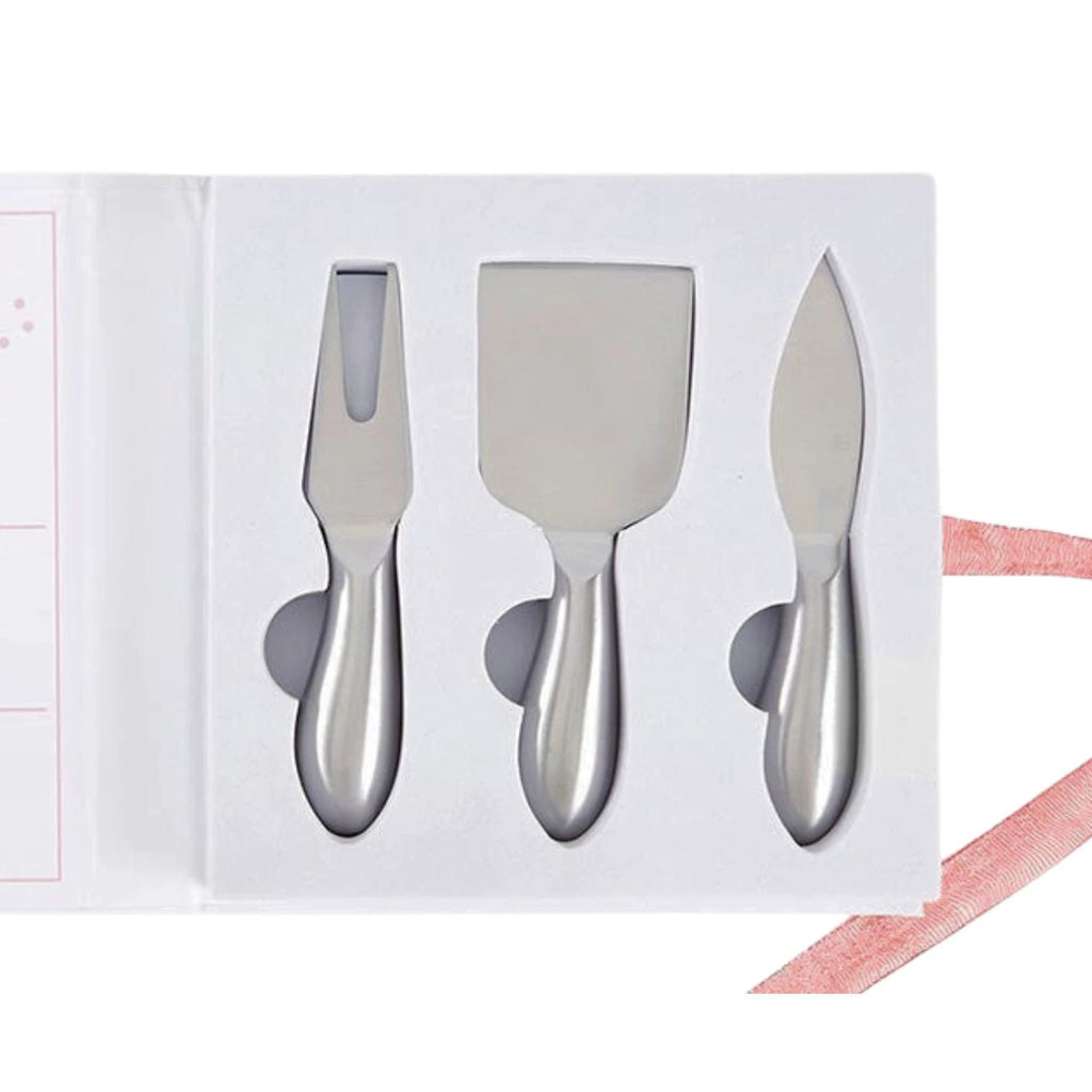 Cheese Knife Gift Set in Book Style Packaging | 3 Piece Gourmet Cheese Knives Set In Gift Box by The Bullish Store