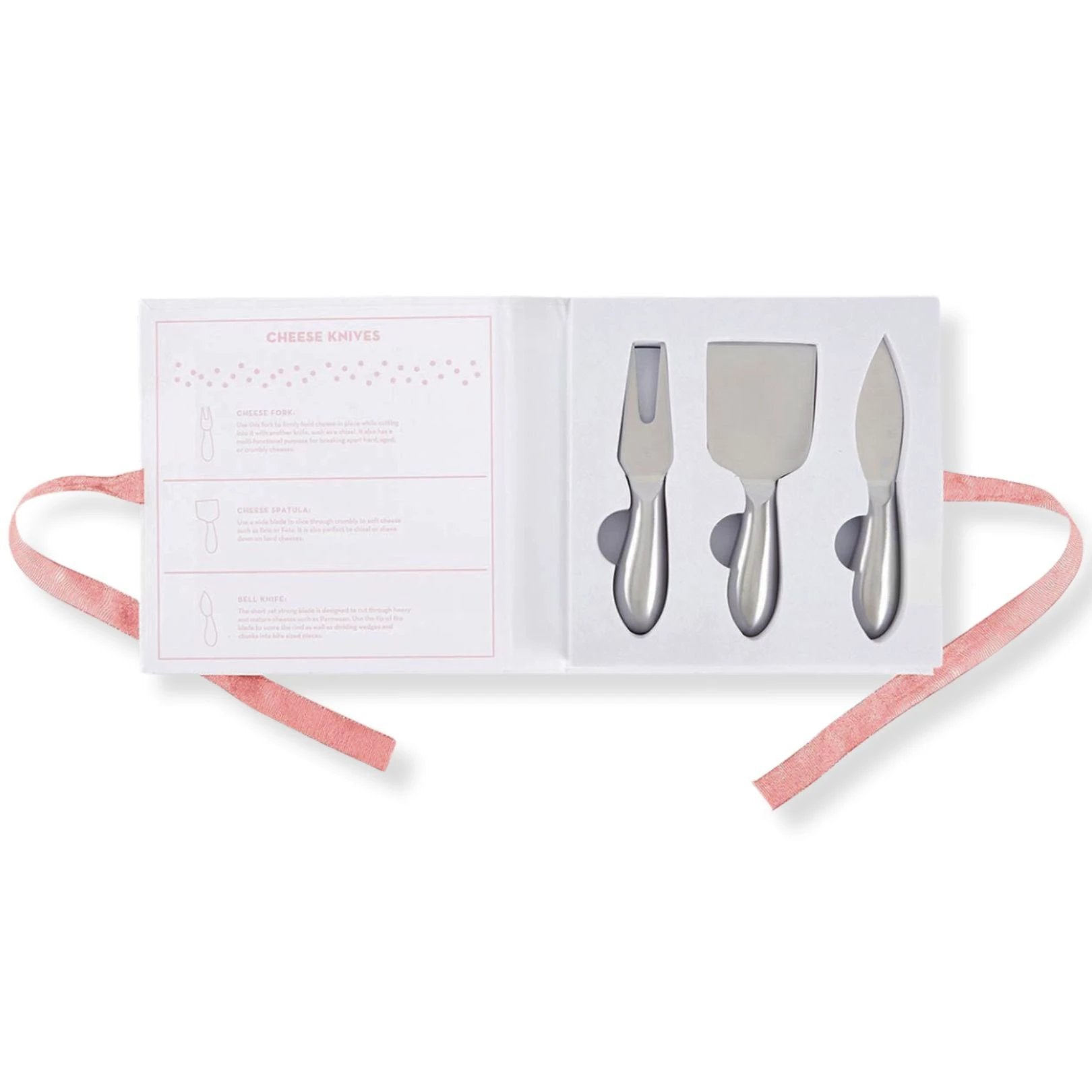 Cheese Knife Gift Set in Book Style Packaging | 3 Piece Gourmet Cheese Knives Set In Gift Box by The Bullish Store