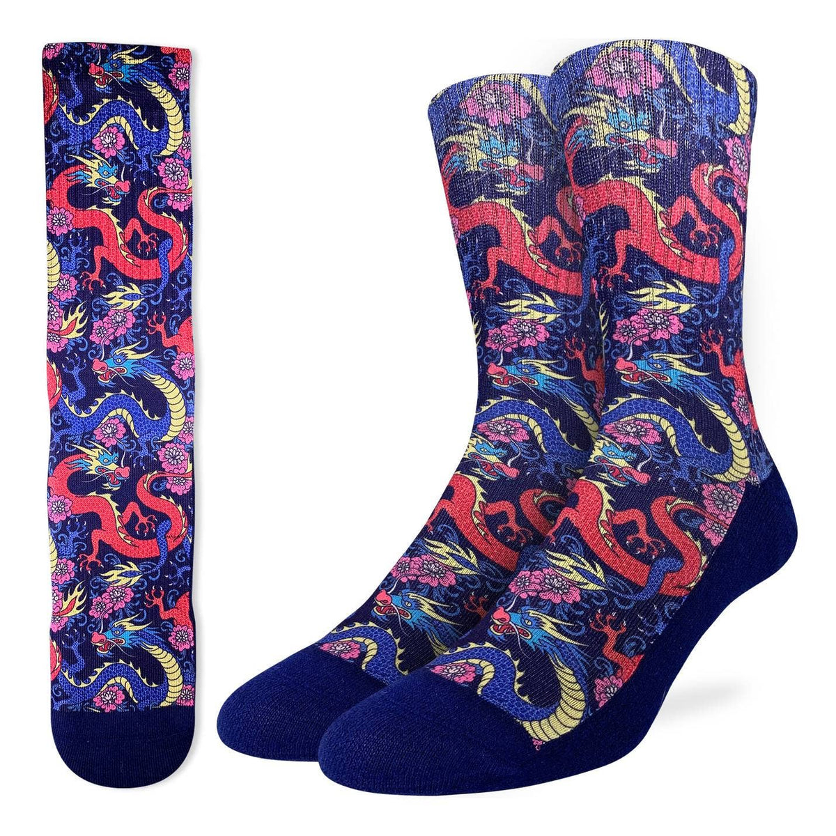 Chinese Dragons Men's Socks | Colorful Novelty Crew Socks