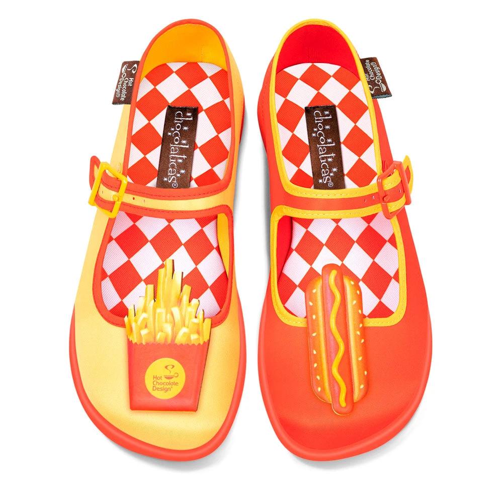 Chocolaticas® Hot Dog Women's Mary Jane Flat by Hot Chocolate Design