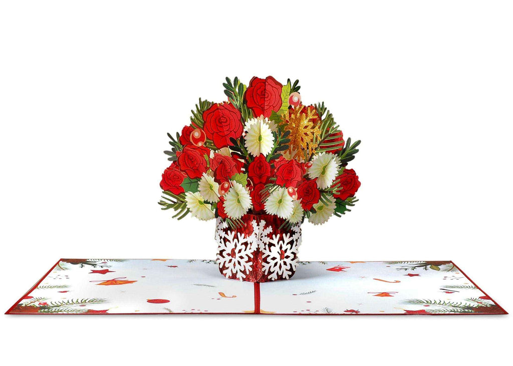 Christmas Flowers Pop Up Card