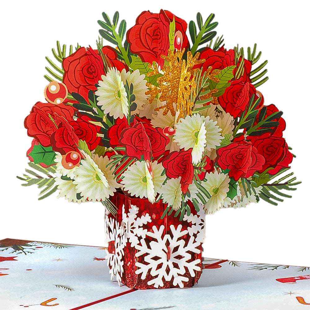 Christmas Flowers Pop Up Card