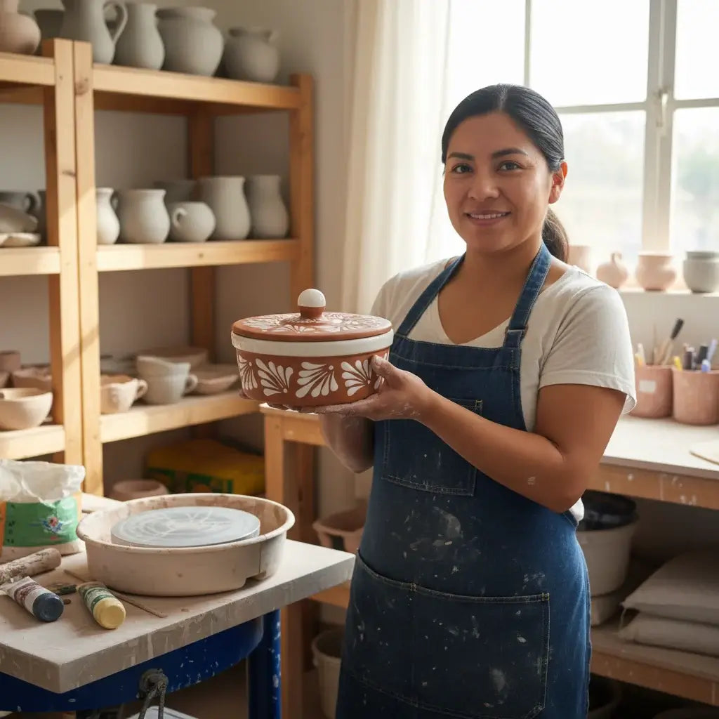 Talavera Tortilla Warmer | Handmade Terracotta Food Warmer