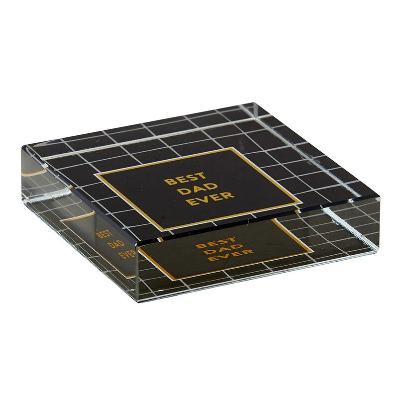 Classic Dad Gift! Best Dad Ever 3"x3" Paperweight in Gift Box