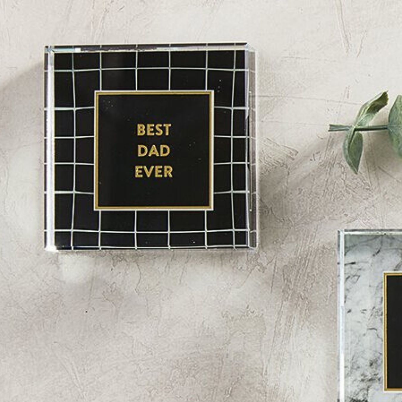 Classic Dad Gift! Best Dad Ever 3"x3" Paperweight in Gift Box