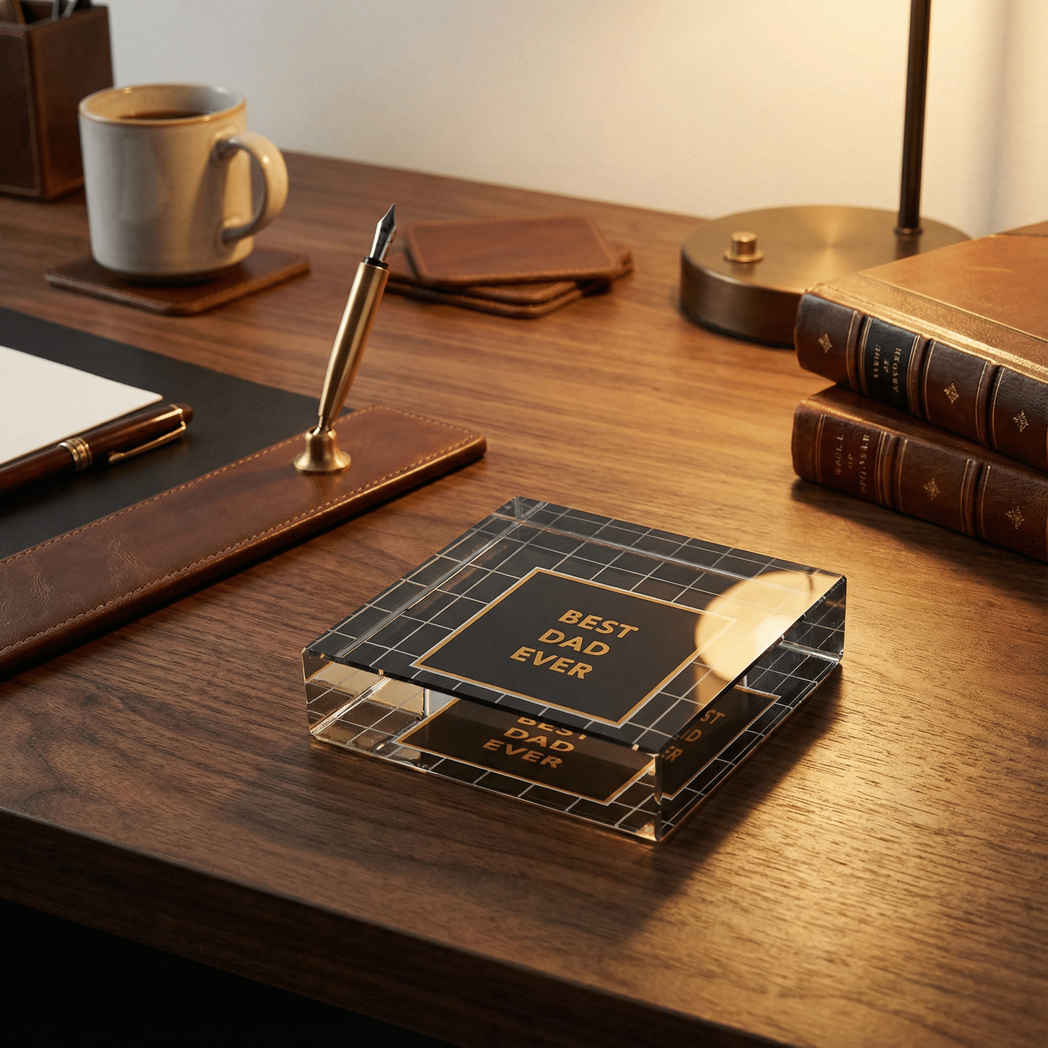 Classic Dad Gift! Best Dad Ever 3"x3" Paperweight in Gift Box