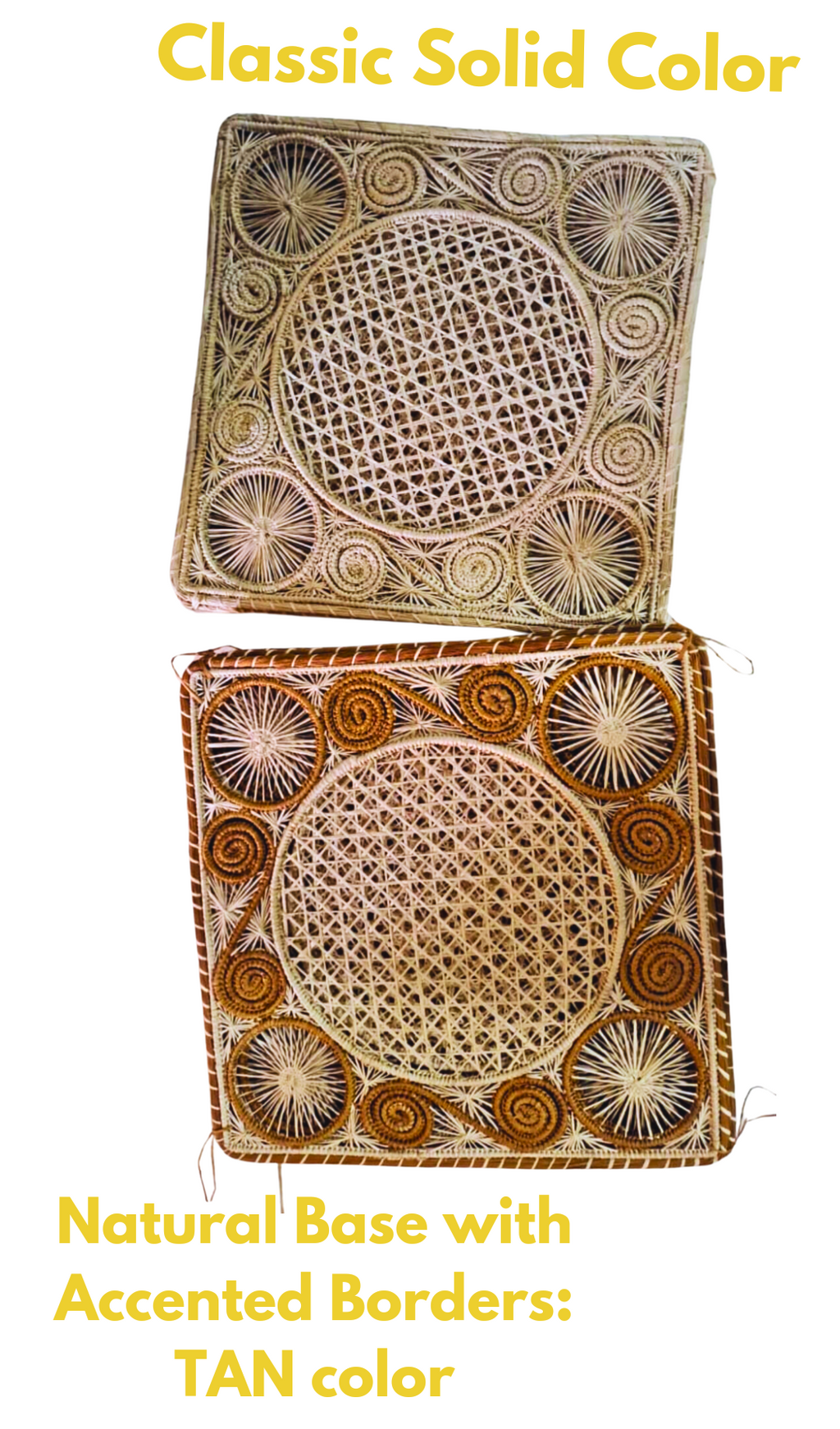 Caracol Square Handwoven Iraca Placemat