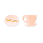 Coffee Cup & Bean Earrings in Rose Gold or Silver