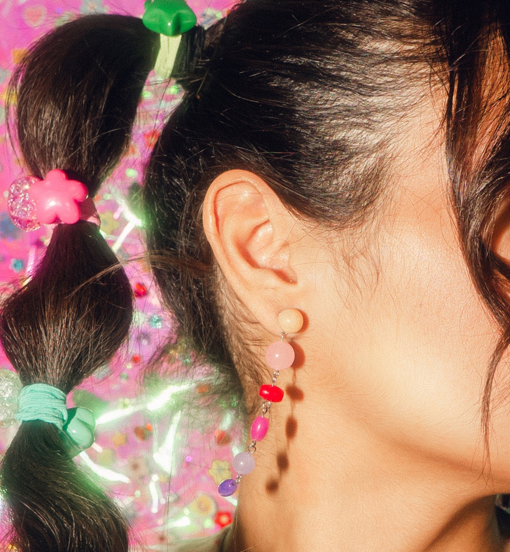 Beaded Dangle Stud Earrings