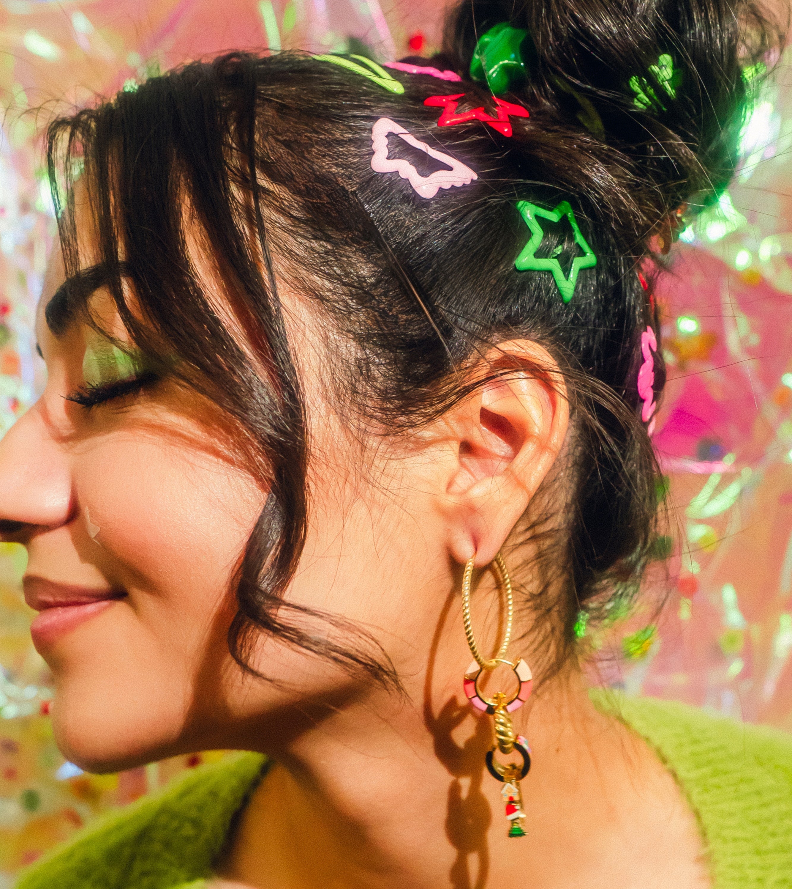 Lasso Rope Rounded Huggie Hoop Earrings