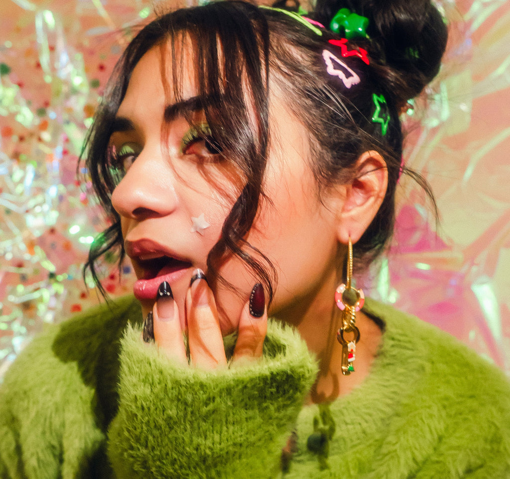 Color Block Chunky Rounded Huggie Hoop Earrings