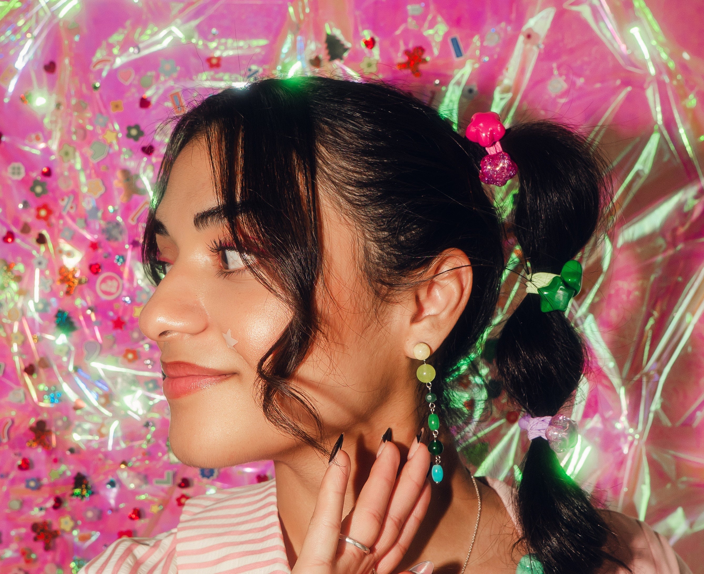 Beaded Dangle Stud Earrings