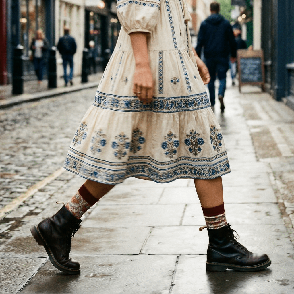 Colorful Farmhouse Floral Socks | Women‘s Novelty Socks