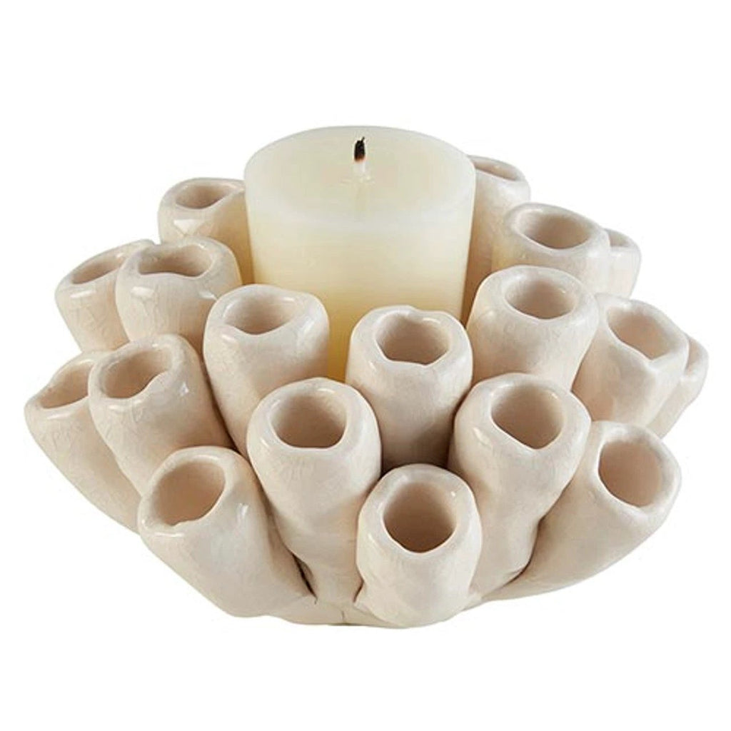 Coral Statue Candle Holder | Ceramic Sculpture Home Decor | 5" x 3" by The Bullish Store