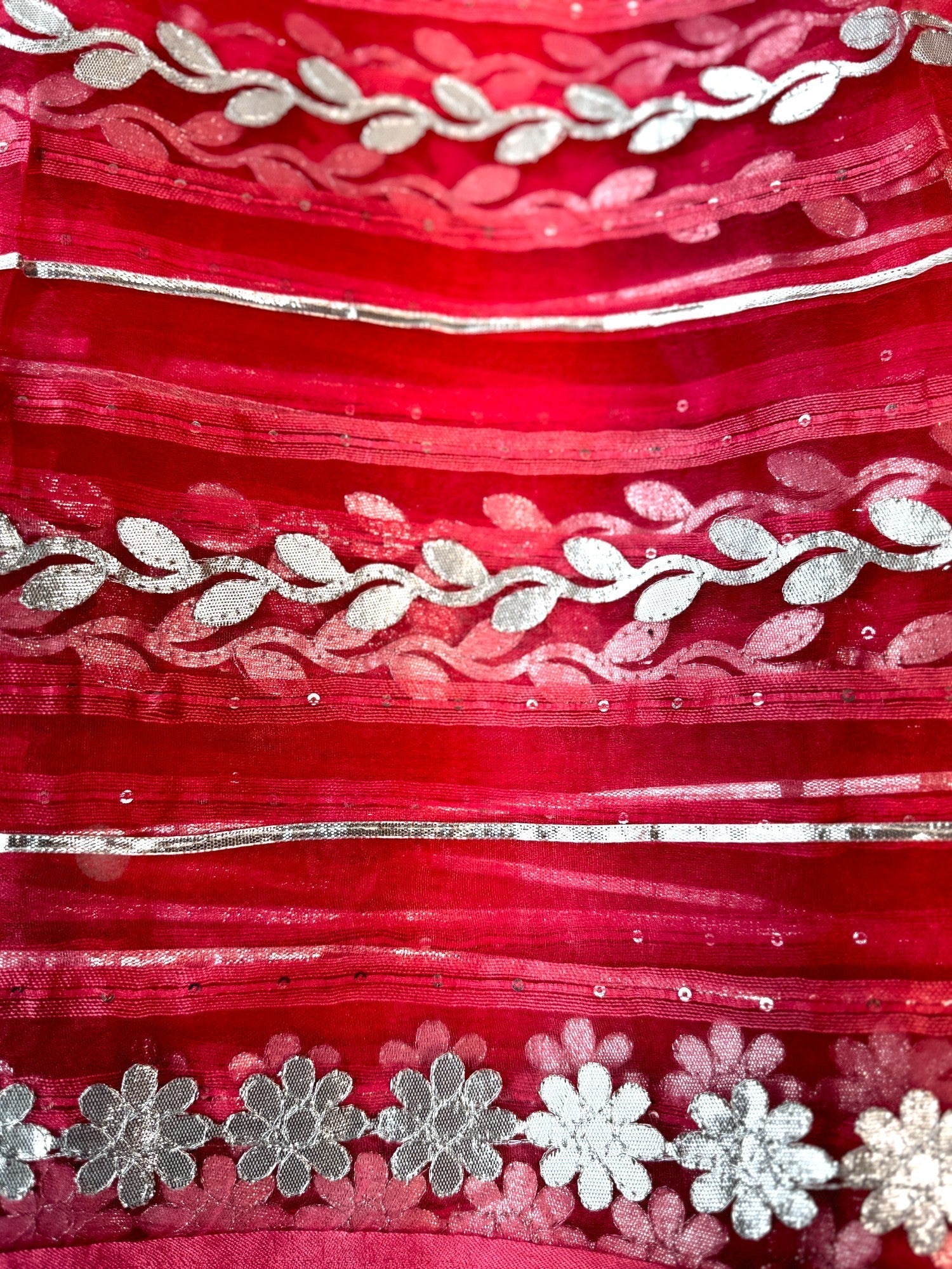 Dupatta with Silver Gota Work