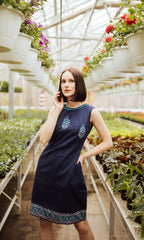 Sayona Cotton Mini Dress with Block Print by Raas