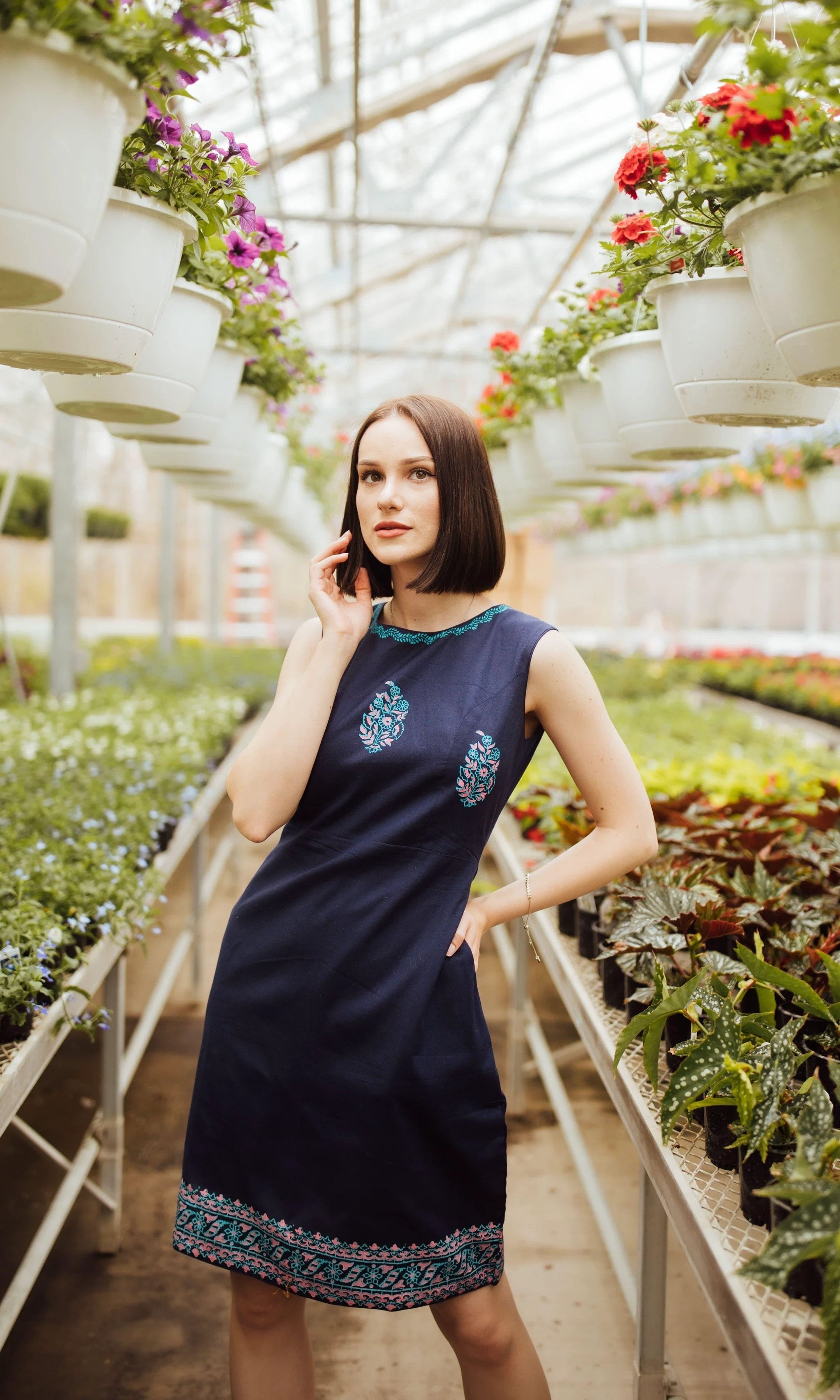 Sayona Cotton Mini Dress with Block Print by Raas