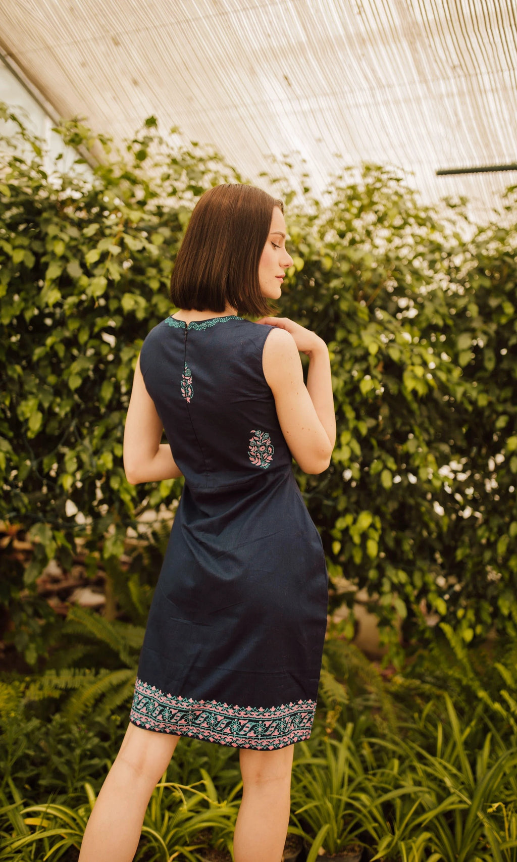 Sayona Cotton Mini Dress with Block Print by Raas