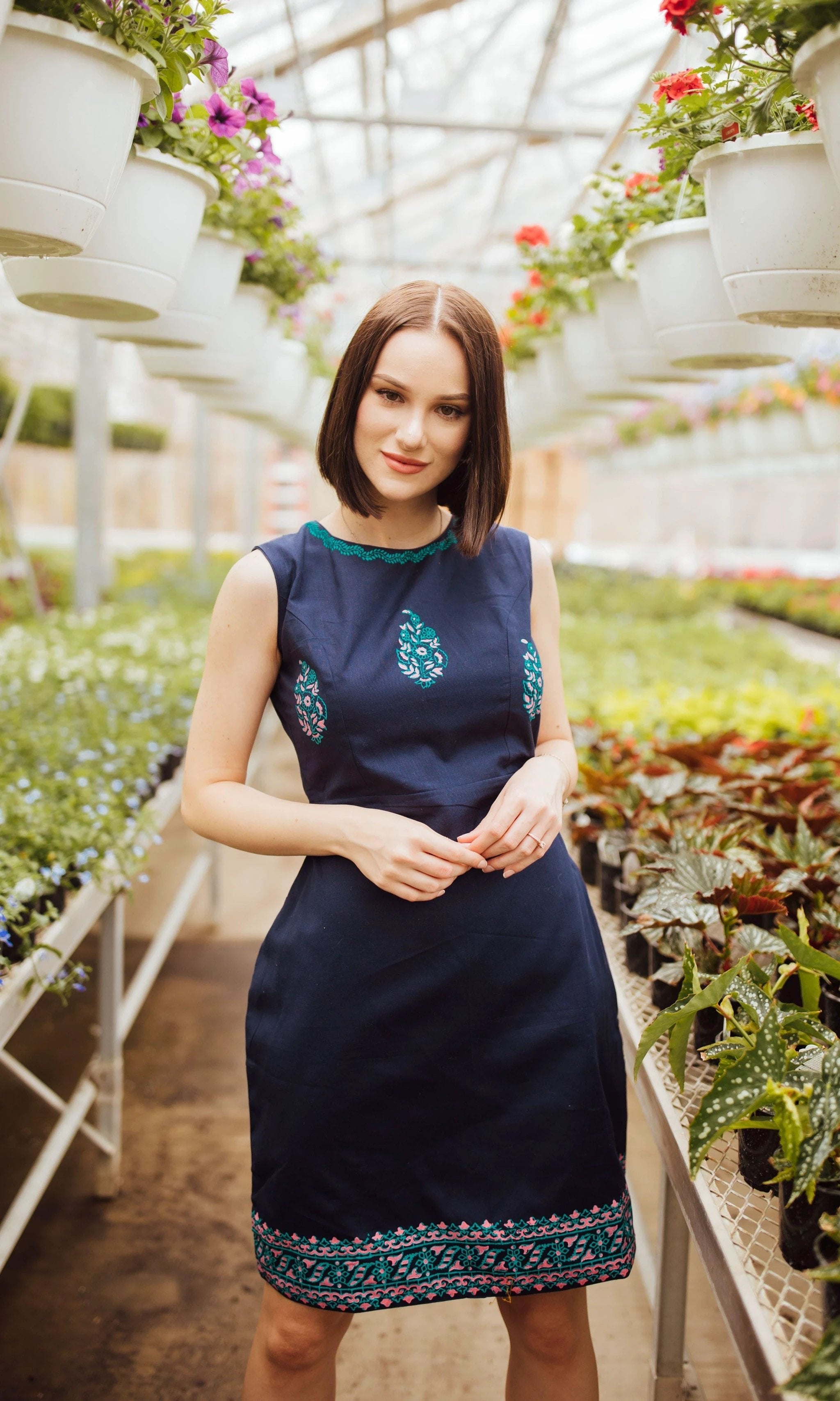 Sayona Cotton Mini Dress with Block Print by Raas