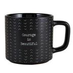 Courage Is Beautiful Stackable Mug | Stoneware Coffee Tea Cup | 14oz. by The Bullish Store