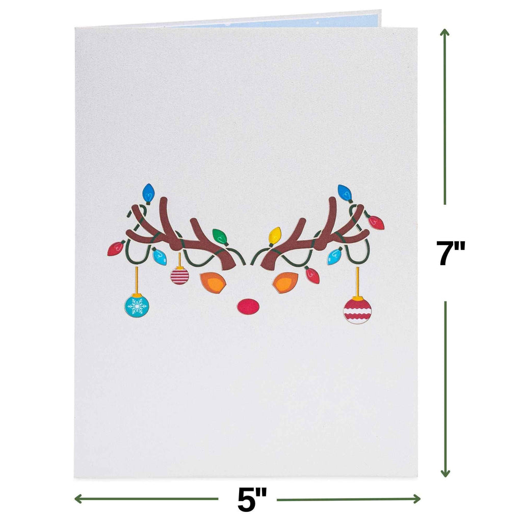 Paper Love Christmas Card - Ornament Reindeer Pop Up Card
