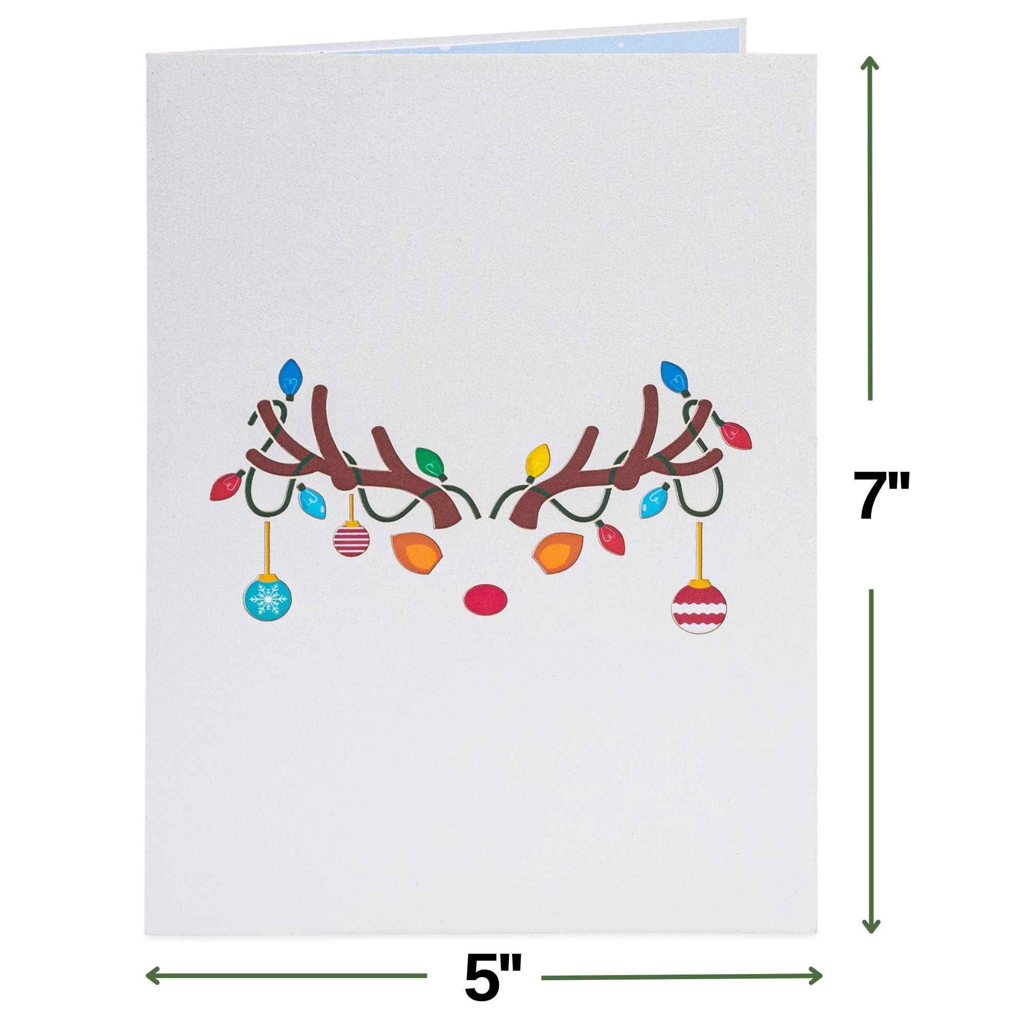 Paper Love Christmas Card - Ornament Reindeer Pop Up Card