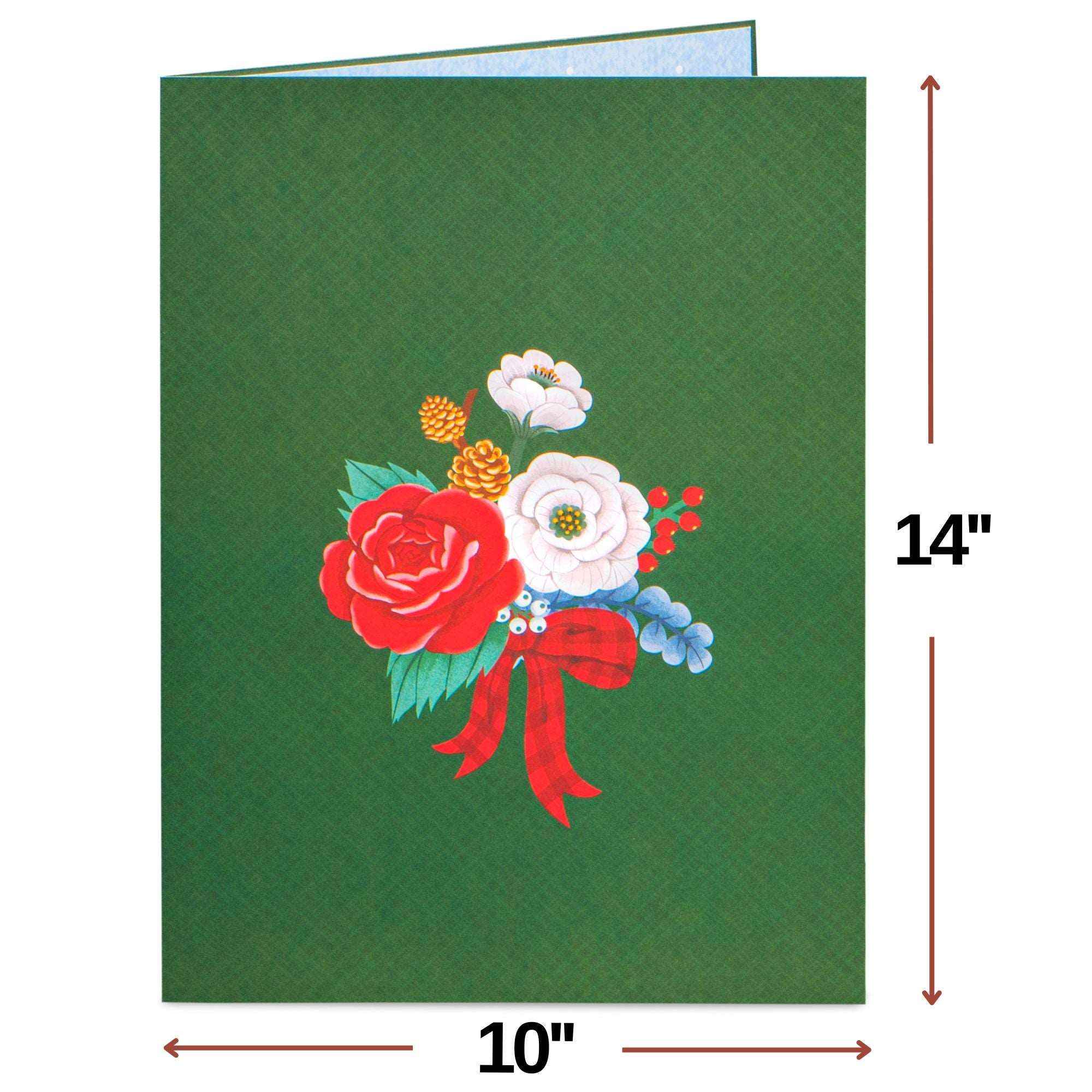 HugePop Joyous Flower Bouquet Pop Up Christmas Card