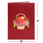 Basket of Roses Pop Up Card - 5"x7" by Paper Love