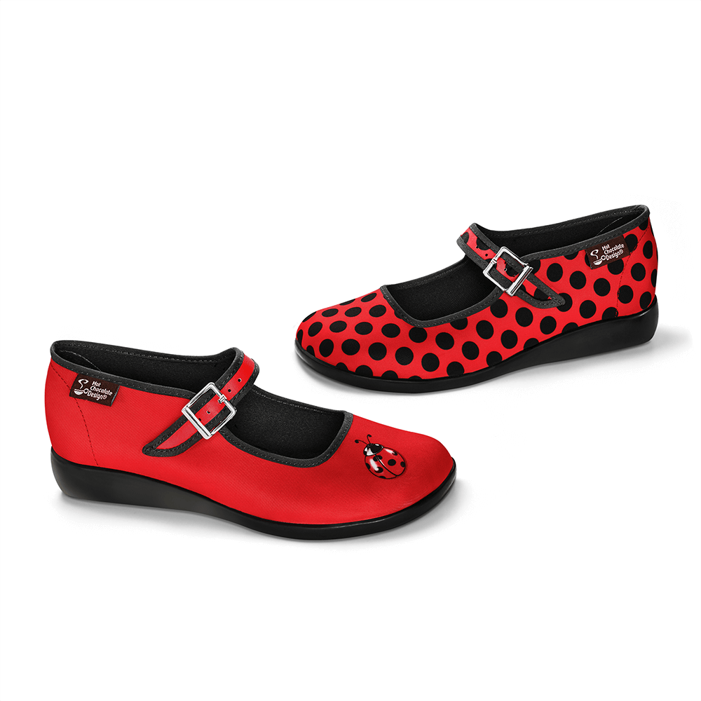 Chocolaticas® Ladybug Women's Mary Jane Flat by Hot Chocolate Design