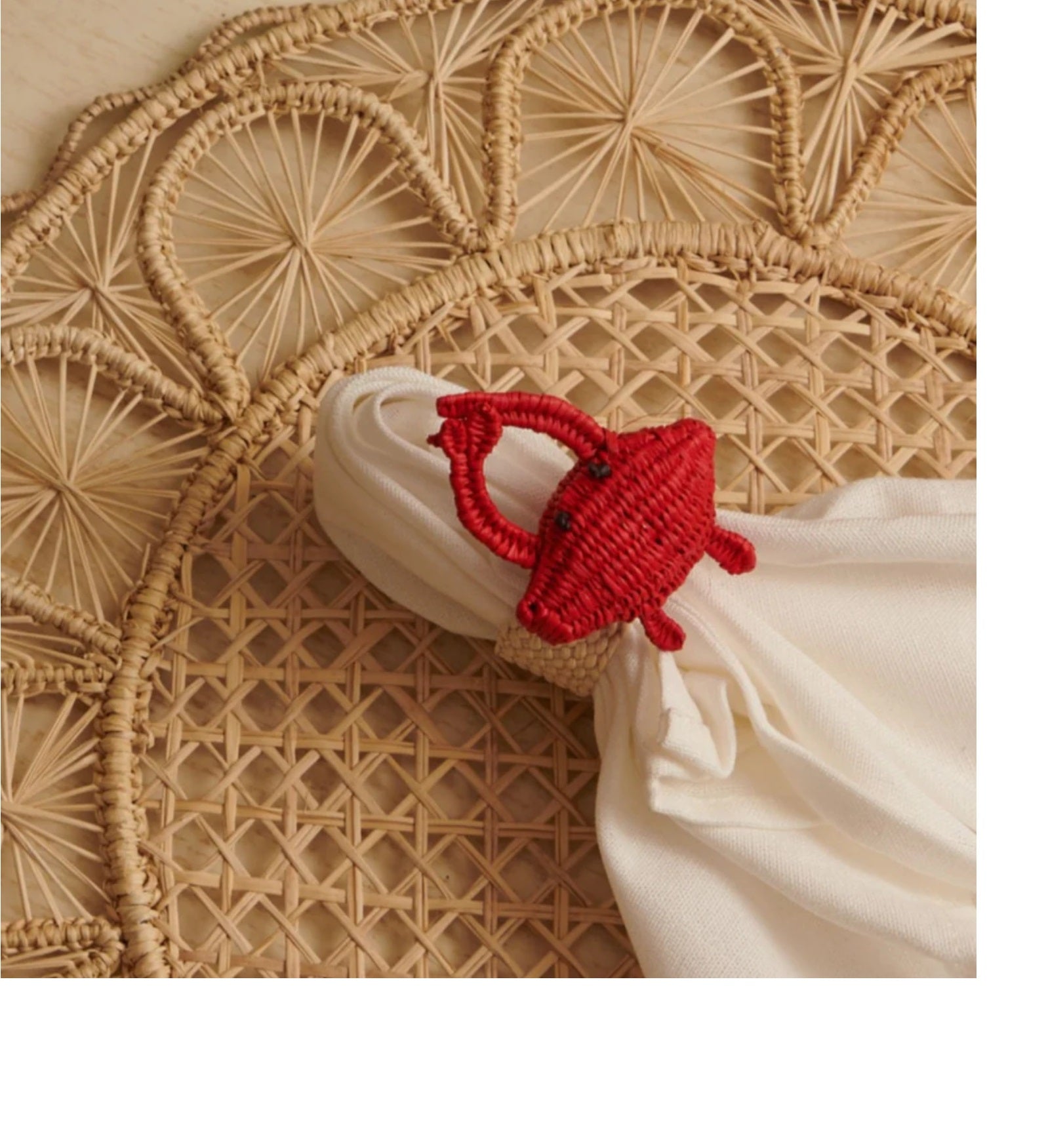 Crab Handwoven Iraca Napkin Ring
