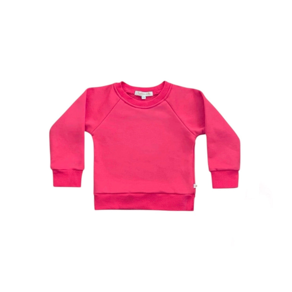 Candy Pink Crewneck Terry Jogger Pant Sweatsuit Set