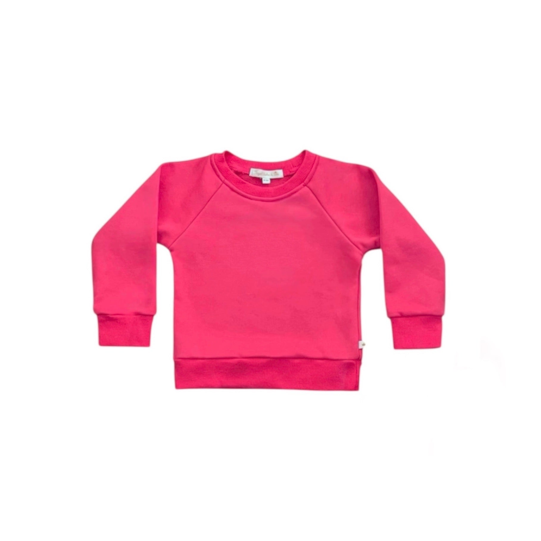 Candy Pink Crewneck Terry Jogger Pant Sweatsuit Set