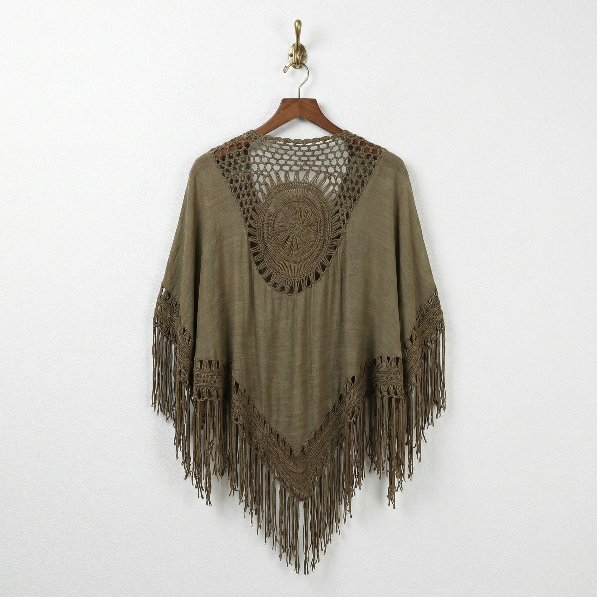 Crochet Back Tasseled Kimono | Bohemian Theme Cardigan Beachwear Cover-up