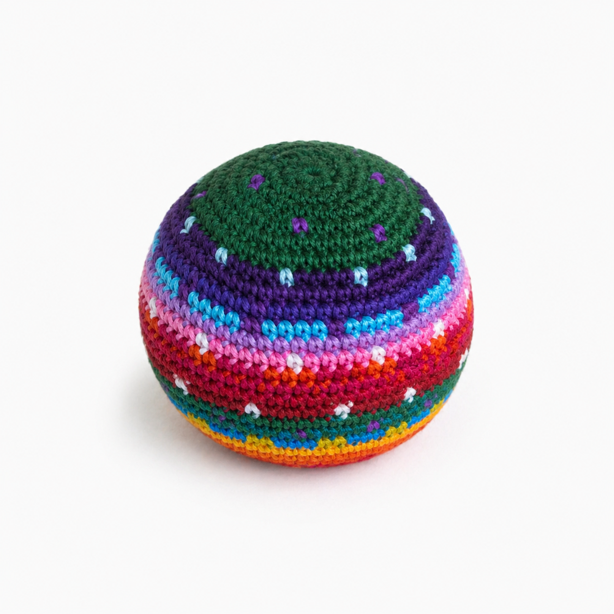 Knit Multicolor Foot Bag Stress Ball Hacky Bag Crochet Sack - Guatemala | Mexico
