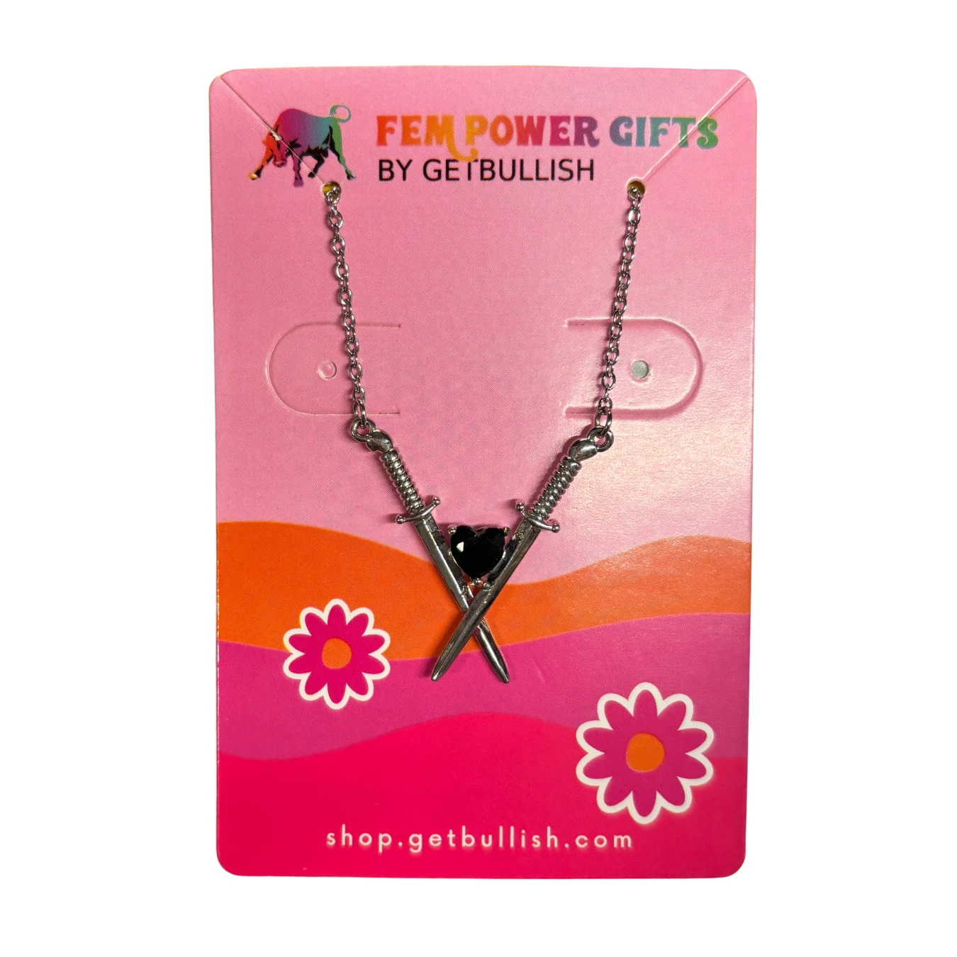 Crossed Swords ⚔️🖤⚔️ Necklace in Silver by The Bullish Store