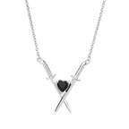 Crossed Swords ⚔️🖤⚔️ Necklace in Silver by The Bullish Store