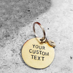 Custom Brass Disc Keychain with Tiny Tag