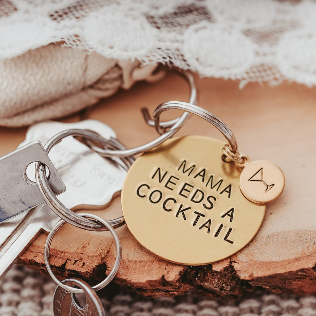 Custom Brass Disc Keychain with Tiny Tag