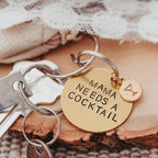 Custom Brass Disc Keychain with Tiny Tag