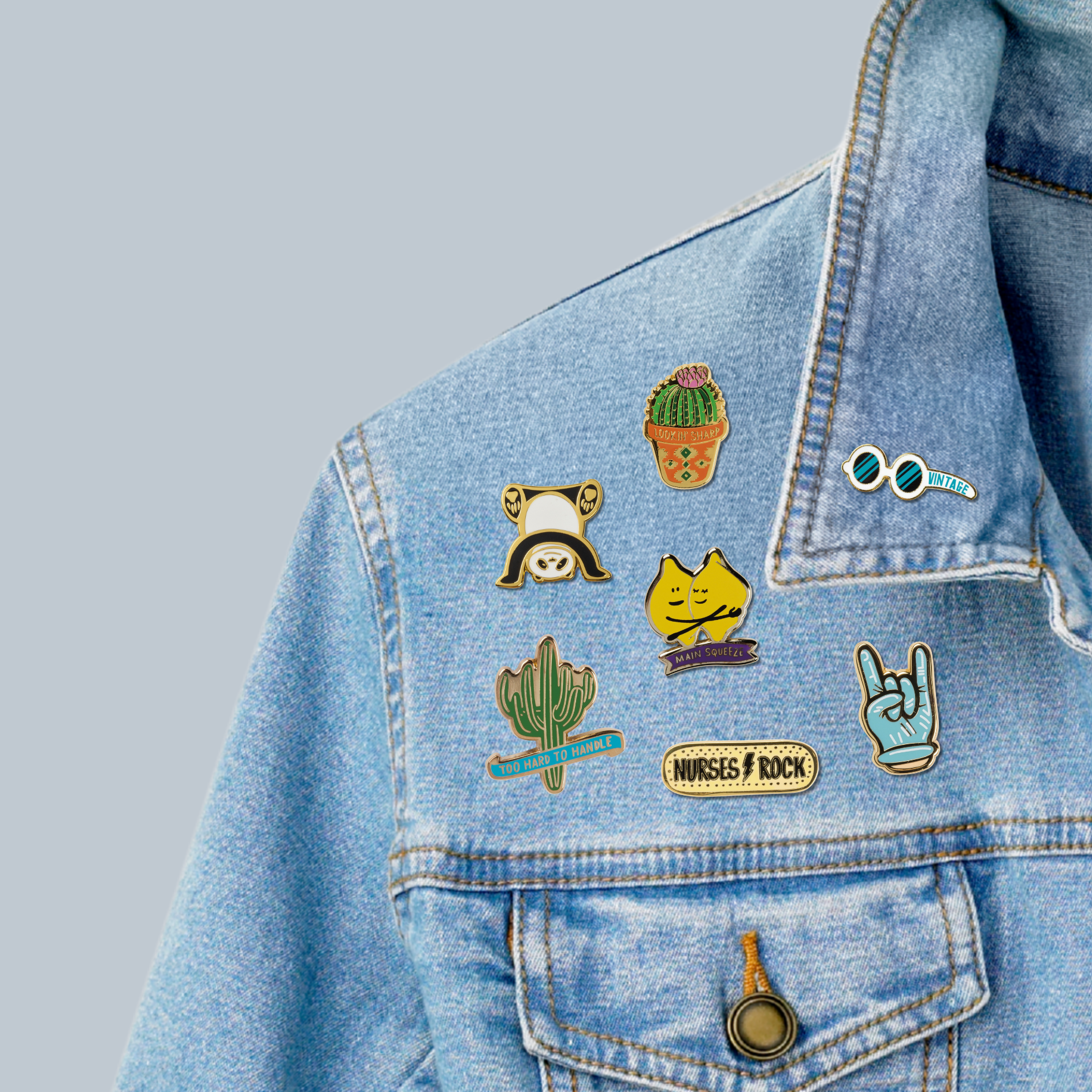 You Are My Main Squeeze Hugging Lemons Enamel Pin in Yellow