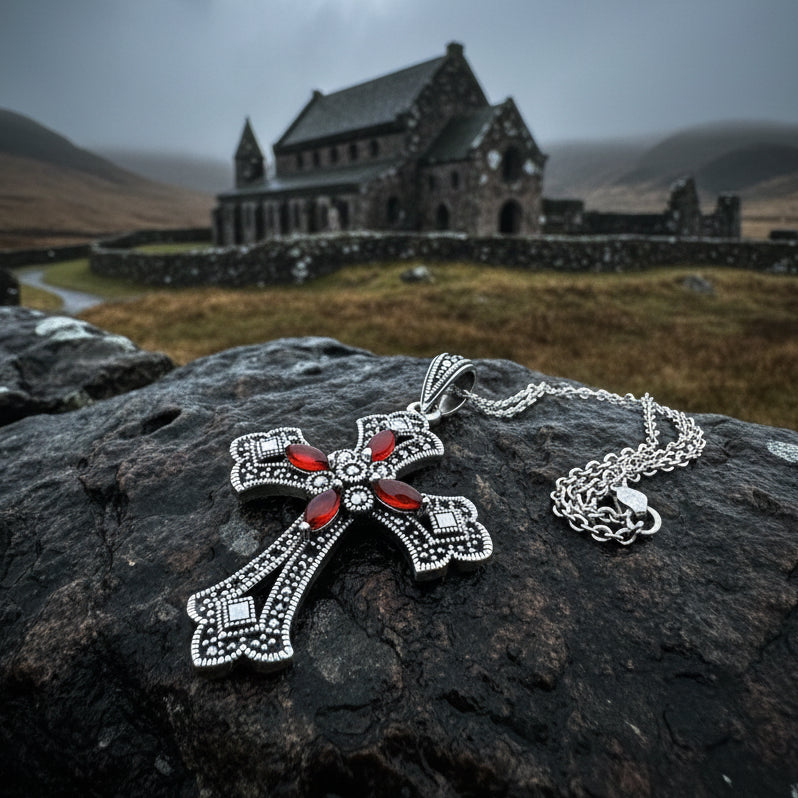Fidelity Large Celtic Cross Necklace in Sterling Silver