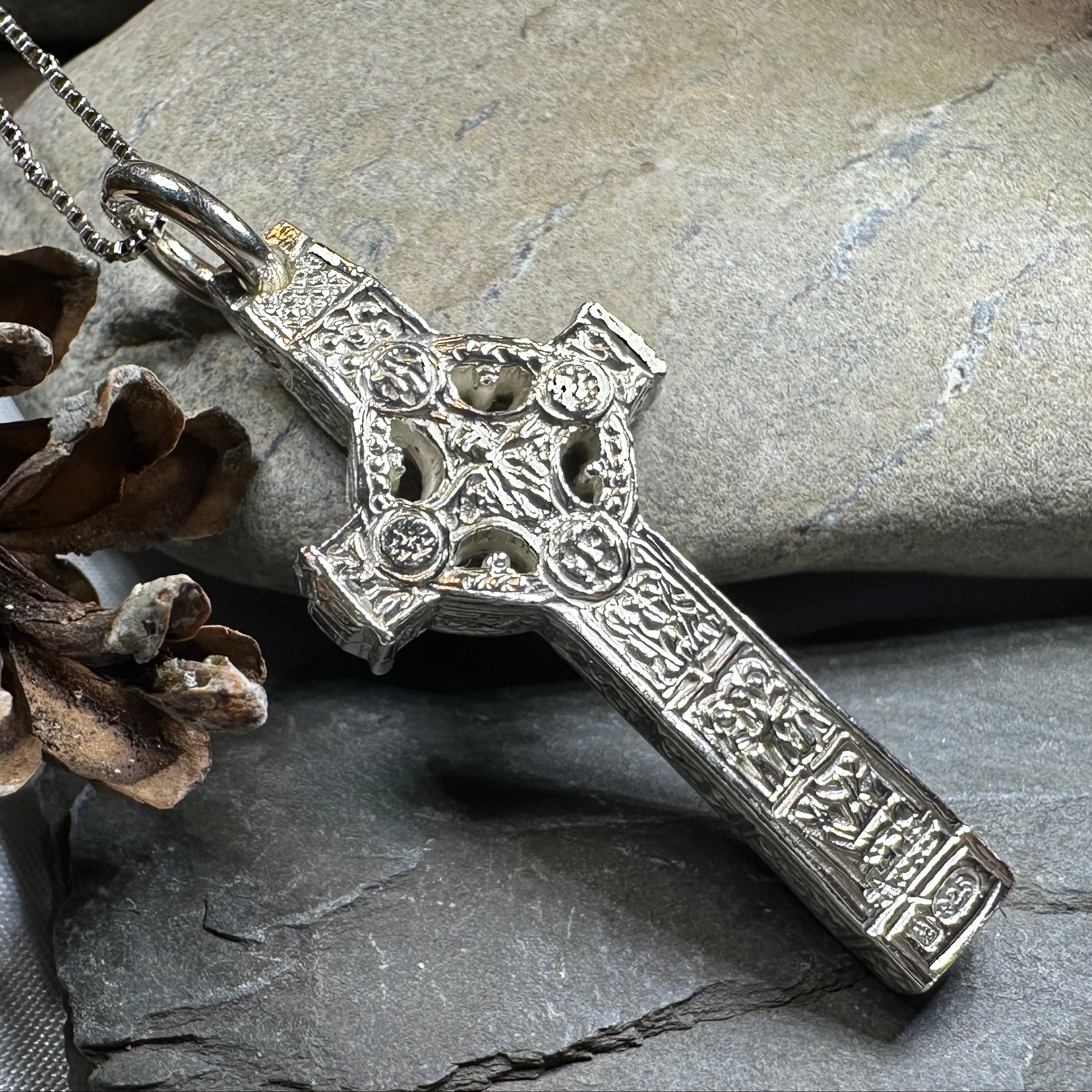 Artisan Irish Clonmacnoise Cross Necklace - Made in Ireland