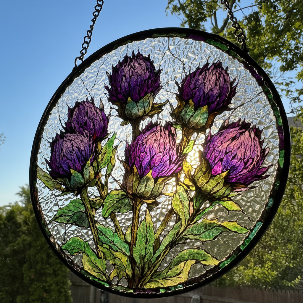 Scottish Highland Thistles Suncatcher
