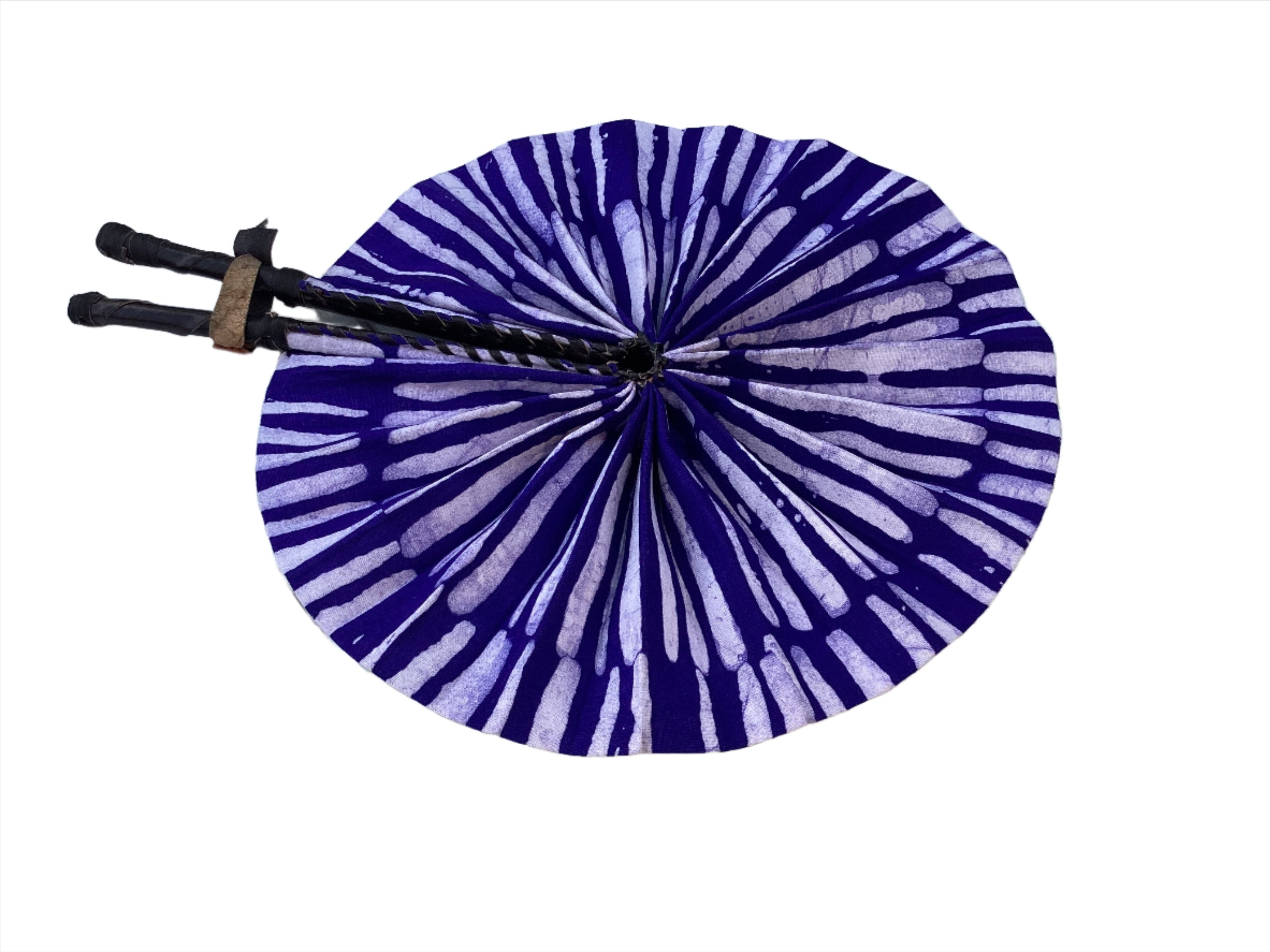 African Wax Print Fan, Handmade in Ghana