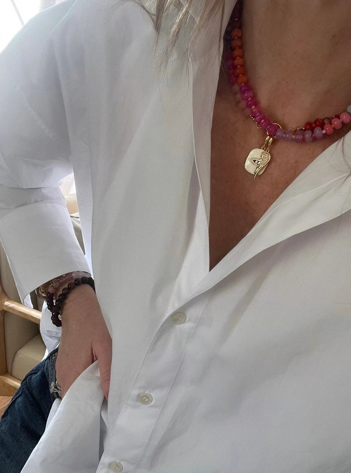 Rainbow Beaded Necklaces by Curated By Suarez