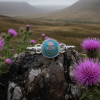 Enamel Scottish Thistle Bracelet for Women