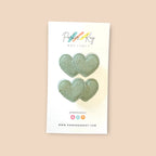 Boho Corduroy Puff Hearts Hair Clips by Parker + Kay Creative