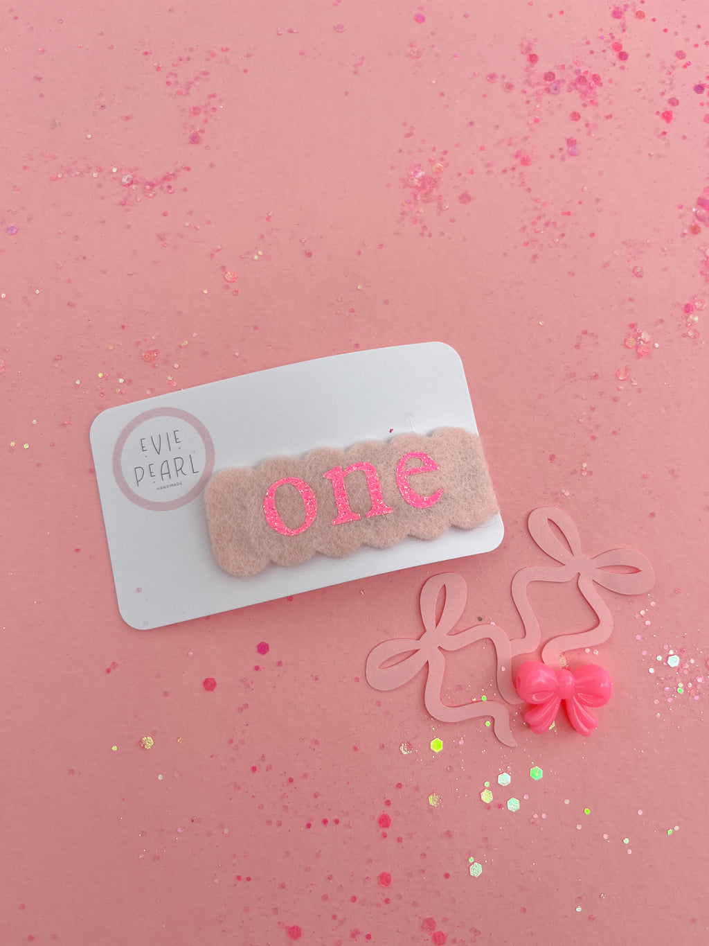 One Hot Pink Glitter Snap Clip