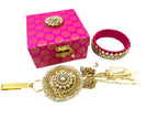 Combo of Kundan Bangle & Satka in Gift Box (Assorted)