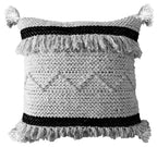 Throw Pillow Cover Black & Beige Stripes 20" X 20" with Insert